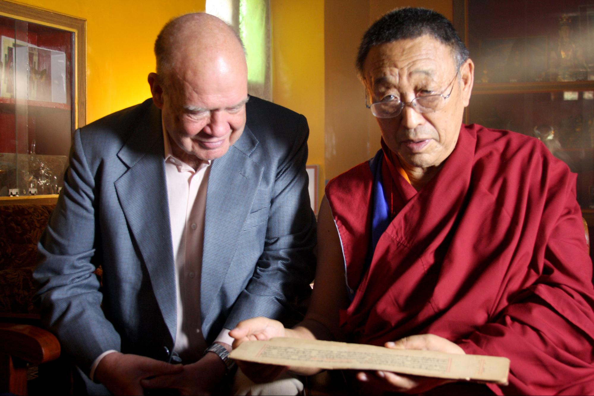 BDRC's founder, E. Gene Smith, at Menri Monastery