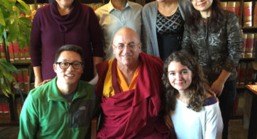 Matthieu Ricard and a handful of TBRC staff