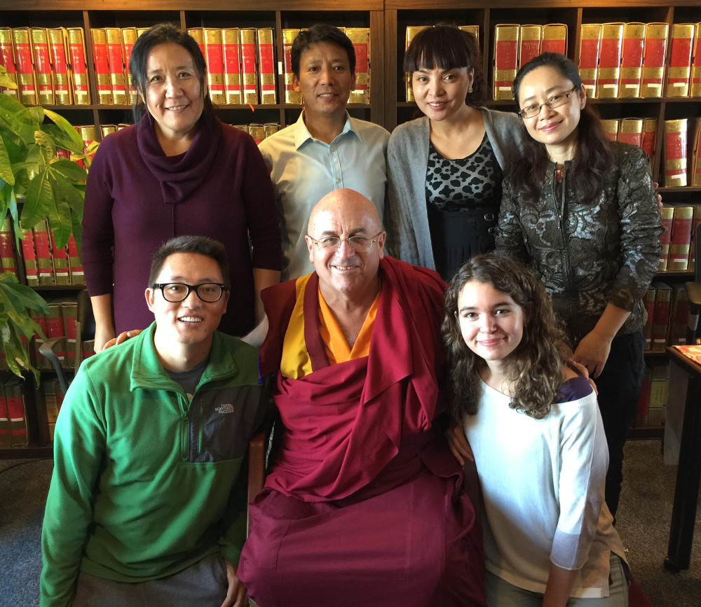 Matthieu Ricard and a handful of TBRC staff