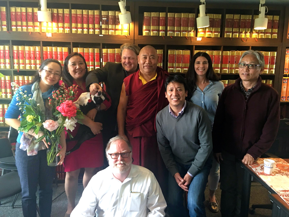 Venerable Khenchen Konchog Gyaltsen Rinpoche with TBRC staff