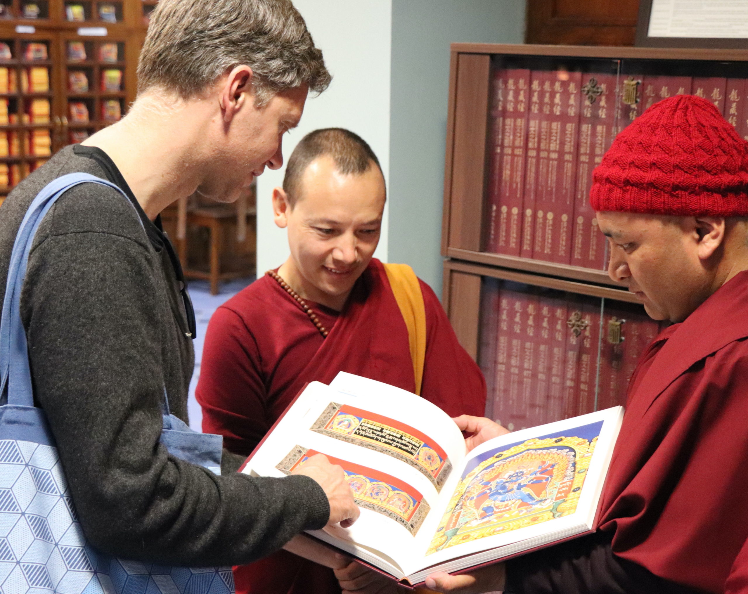 Jann Ronis with monks