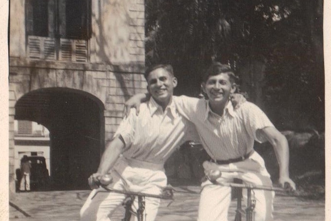 Peter (right) and his brother in Darjeeling, in the 1940s.